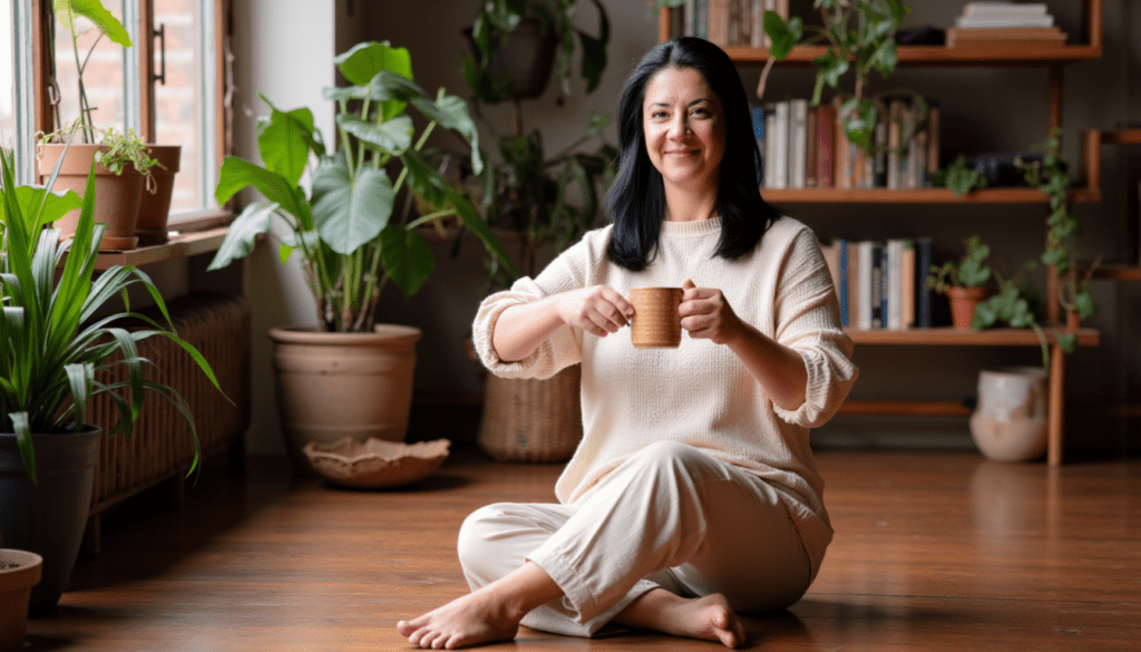 Mulher em ambiente natural representando saúde integral feminina e vida consciente
