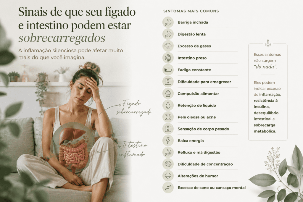 sinais de fígado inflamado
